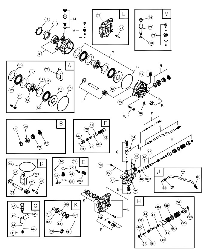 sears/craftmans model 580767301 pump breakdown & parts